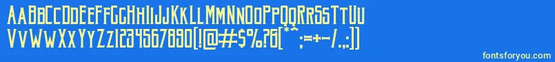 AkuraPopo Font – Yellow Fonts on Blue Background