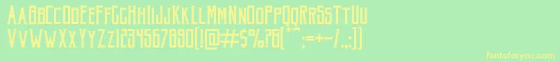 AkuraPopo Font – Yellow Fonts on Green Background