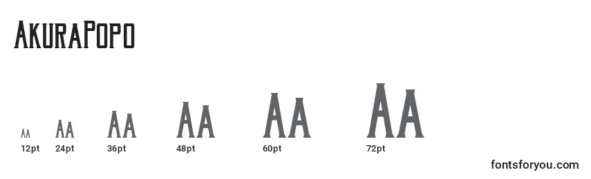 Размеры шрифта AkuraPopo