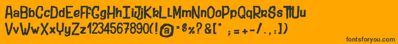 StubbornShark-Schriftart – Schwarze Schriften auf orangefarbenem Hintergrund