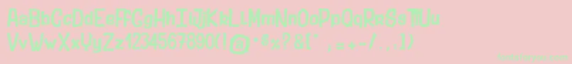 StubbornShark Font – Green Fonts on Pink Background
