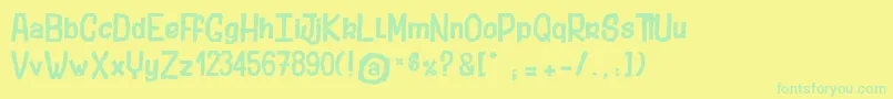 StubbornShark Font – Green Fonts on Yellow Background