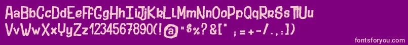 StubbornShark Font – Pink Fonts on Purple Background