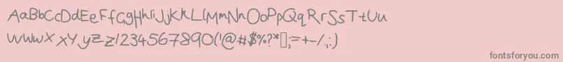 フォントJoannaSHandwriting – ピンクの背景に灰色の文字