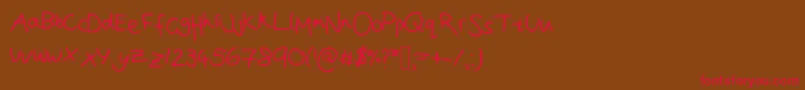 JoannaSHandwriting Font – Red Fonts on Brown Background