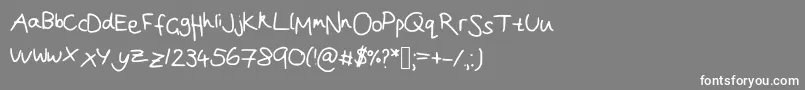 フォントJoannaSHandwriting – 灰色の背景に白い文字