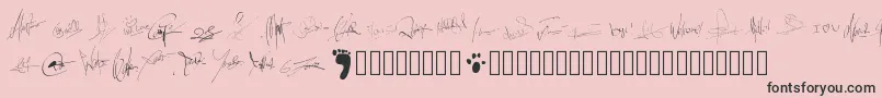 フォントPwsignatures – ピンクの背景に黒い文字