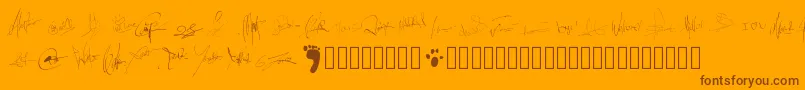 Pwsignatures Font – Brown Fonts on Orange Background