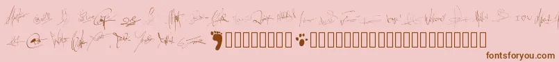 Pwsignatures Font – Brown Fonts on Pink Background