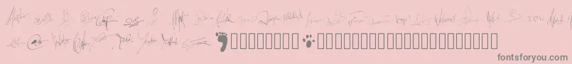 フォントPwsignatures – ピンクの背景に灰色の文字