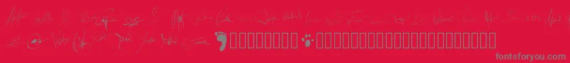 Czcionka Pwsignatures – szare czcionki na czerwonym tle
