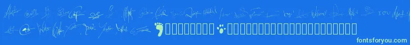 fuente Pwsignatures – Fuentes Verdes Sobre Fondo Azul