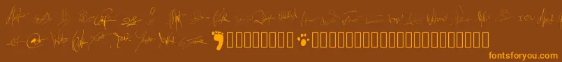 Pwsignatures Font – Orange Fonts on Brown Background
