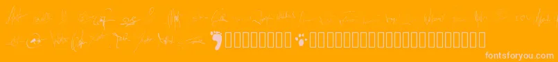 Pwsignatures Font – Pink Fonts on Orange Background