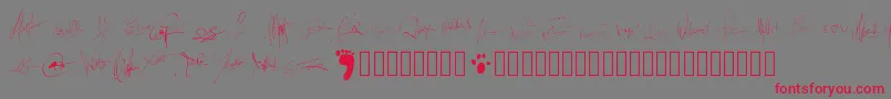 Pwsignatures Font – Red Fonts on Gray Background