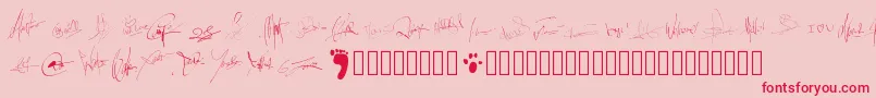 Pwsignatures Font – Red Fonts on Pink Background