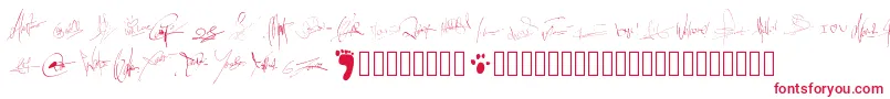 Pwsignatures Font – Red Fonts on White Background