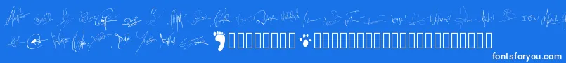 Pwsignatures Font – White Fonts on Blue Background