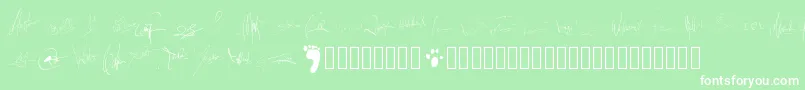 Pwsignatures Font – White Fonts on Green Background