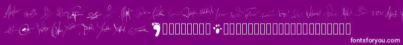 Pwsignatures Font – White Fonts on Purple Background