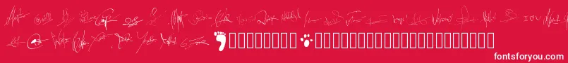 Pwsignatures Font – White Fonts on Red Background