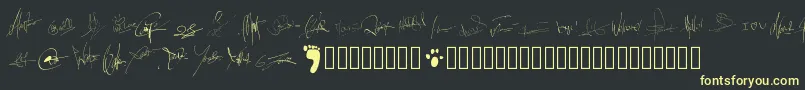 Pwsignatures Font – Yellow Fonts on Black Background