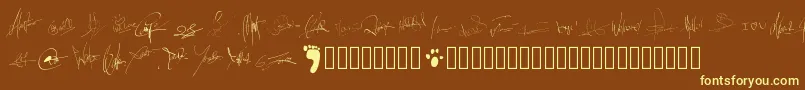 Pwsignatures Font – Yellow Fonts on Brown Background