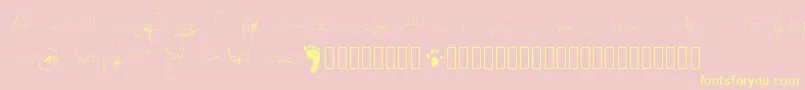 Fonte Pwsignatures – fontes amarelas em um fundo rosa