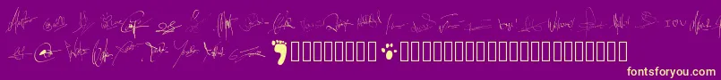Pwsignatures Font – Yellow Fonts on Purple Background