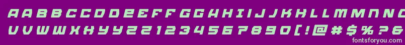 Olympiccarriertitleital Font – Green Fonts on Purple Background