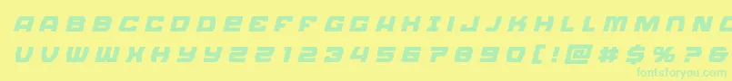 Olympiccarriertitleital Font – Green Fonts on Yellow Background