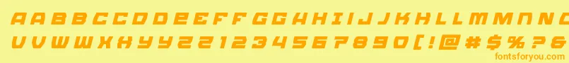 Olympiccarriertitleital Font – Orange Fonts on Yellow Background