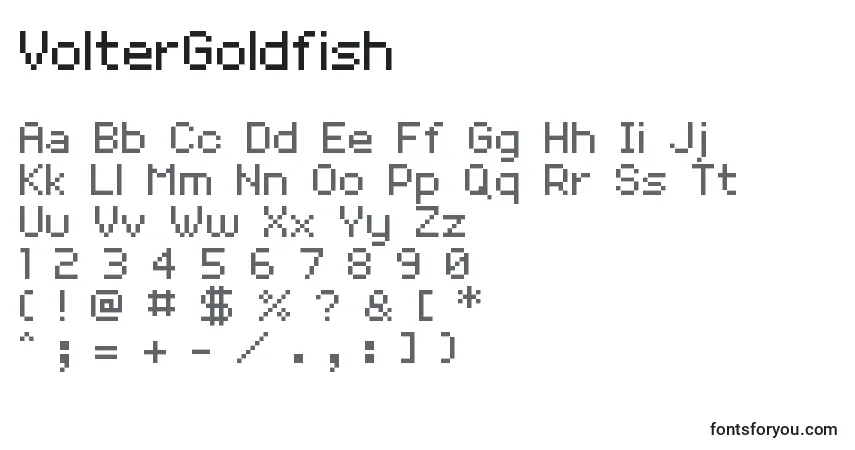 VolterGoldfish-fontti – aakkoset, numerot, erikoismerkit
