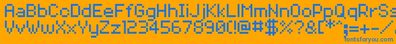 VolterGoldfish Font – Blue Fonts on Orange Background