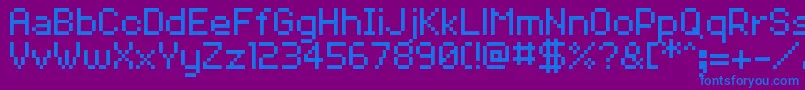 VolterGoldfish Font – Blue Fonts on Purple Background