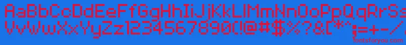 VolterGoldfish Font – Red Fonts on Blue Background