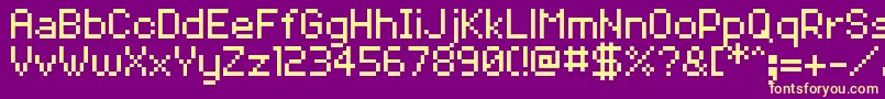 VolterGoldfish Font – Yellow Fonts on Purple Background