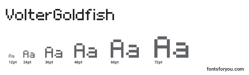Größen der Schriftart VolterGoldfish