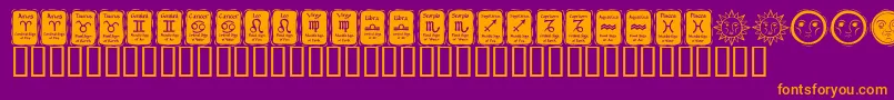 KrAstro3 Font – Orange Fonts on Purple Background