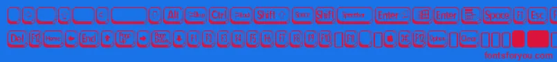 BetsyflanagantwoRegular-Schriftart – Rote Schriften auf blauem Hintergrund