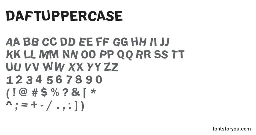 Schriftart DaftUpperCase – Alphabet, Zahlen, spezielle Symbole