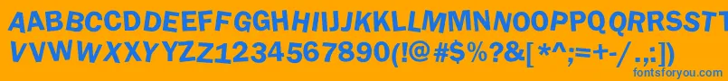 DaftUpperCase Font – Blue Fonts on Orange Background