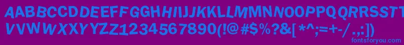 フォントDaftUpperCase – 紫色の背景に青い文字