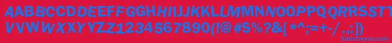DaftUpperCase Font – Blue Fonts on Red Background