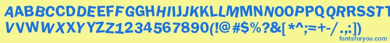 DaftUpperCase Font – Blue Fonts on Yellow Background