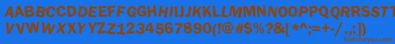 DaftUpperCase Font – Brown Fonts on Blue Background