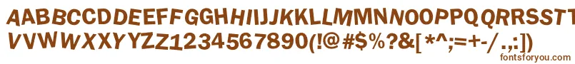 DaftUpperCase-fontti – ruskeat fontit valkoisella taustalla