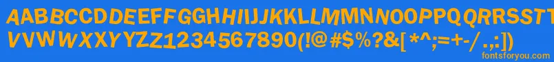 DaftUpperCase Font – Orange Fonts on Blue Background