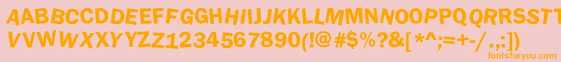 DaftUpperCase Font – Orange Fonts on Pink Background