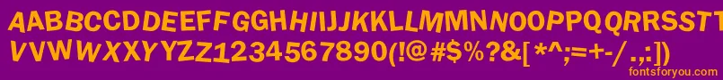 DaftUpperCase Font – Orange Fonts on Purple Background